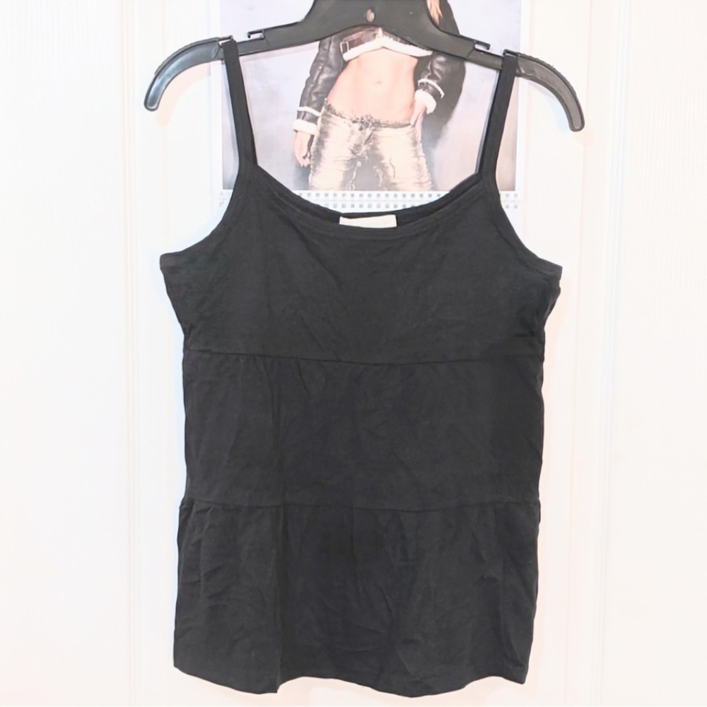 SALE Y2K Charlotte Russe 3 Tier Flowy Black Spaghetti Strap Tank Top